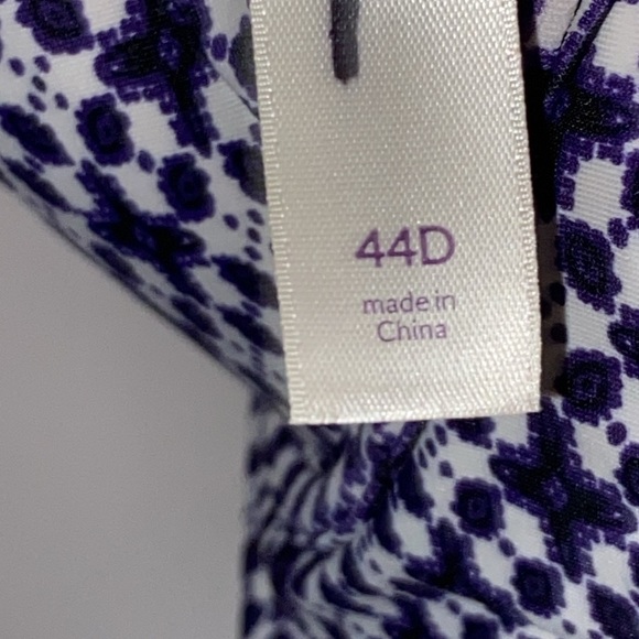 SWIM BY CACIQUE Women's Blue Geo Patterned Swim Top.TRUE BUILT IN BRA SIZE 44DD - Picture 3 of 12